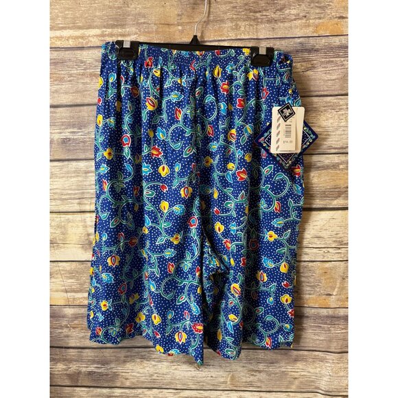 Vintage‎ 90s Golden Wings 3 Piece Outfit 20W Shorts Shirt Pants Blue Floral NWT - Picture 5 of 10